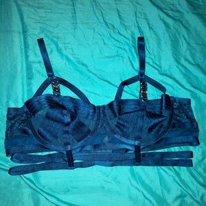 Strappy Teal Lace Underwire Bra lingerie fits like 40c-44d torrid